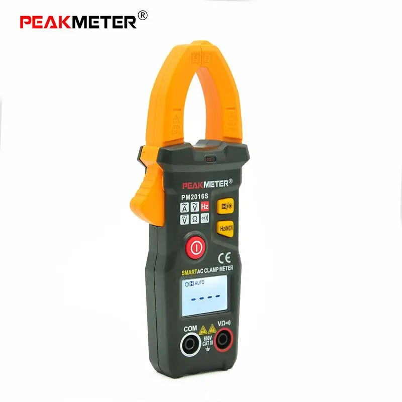 Peakmeter PM2016S Умный Цифровой AC клещи 6000 счетчик AC DC Вольтметр Омметр тестер частоты Удержание данных NCV токовый зажим