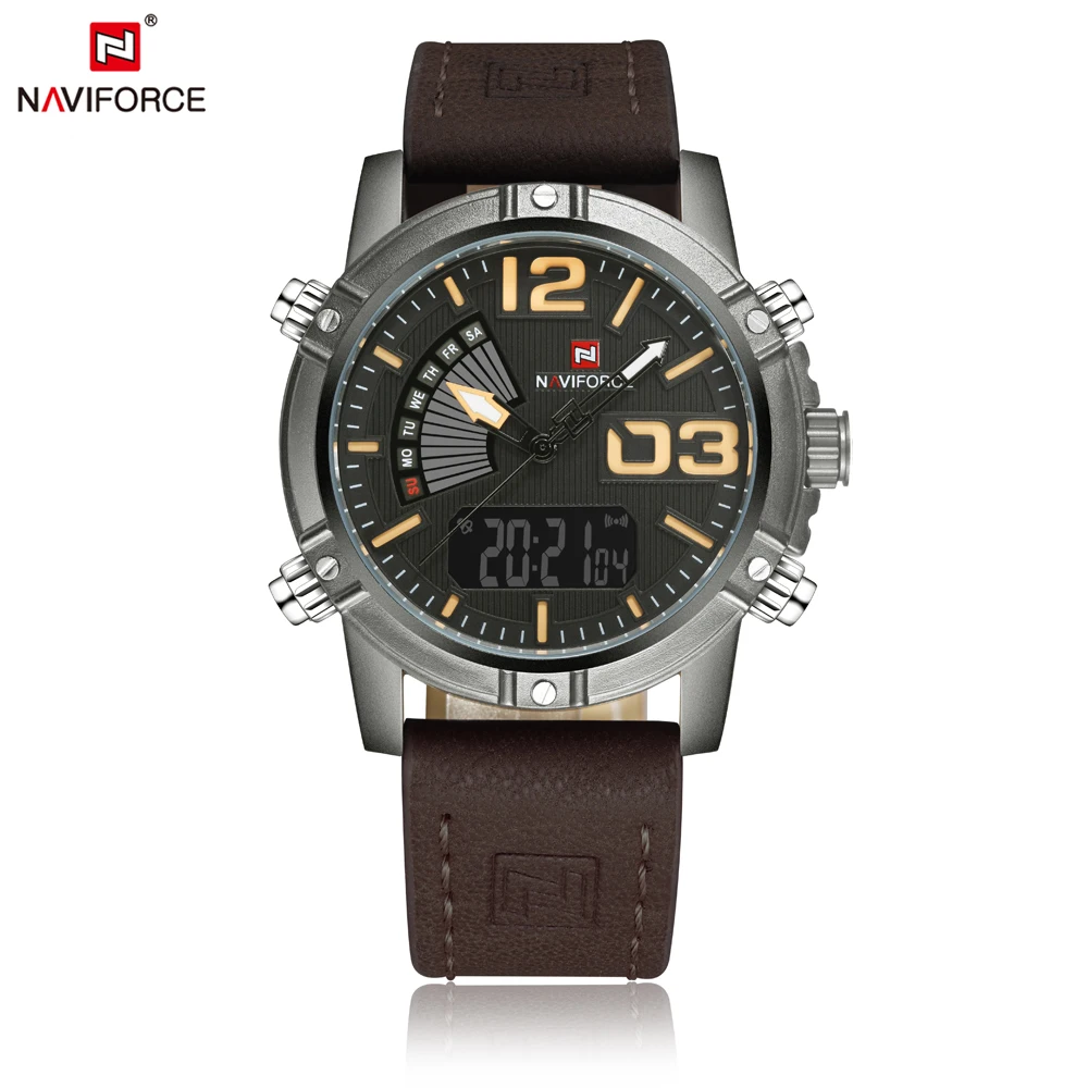 Fashion NAVIFORCE Mens Watches Top Brand Clock Male LED Digital Analog Wristwatch Military Sport Quartz Watch
