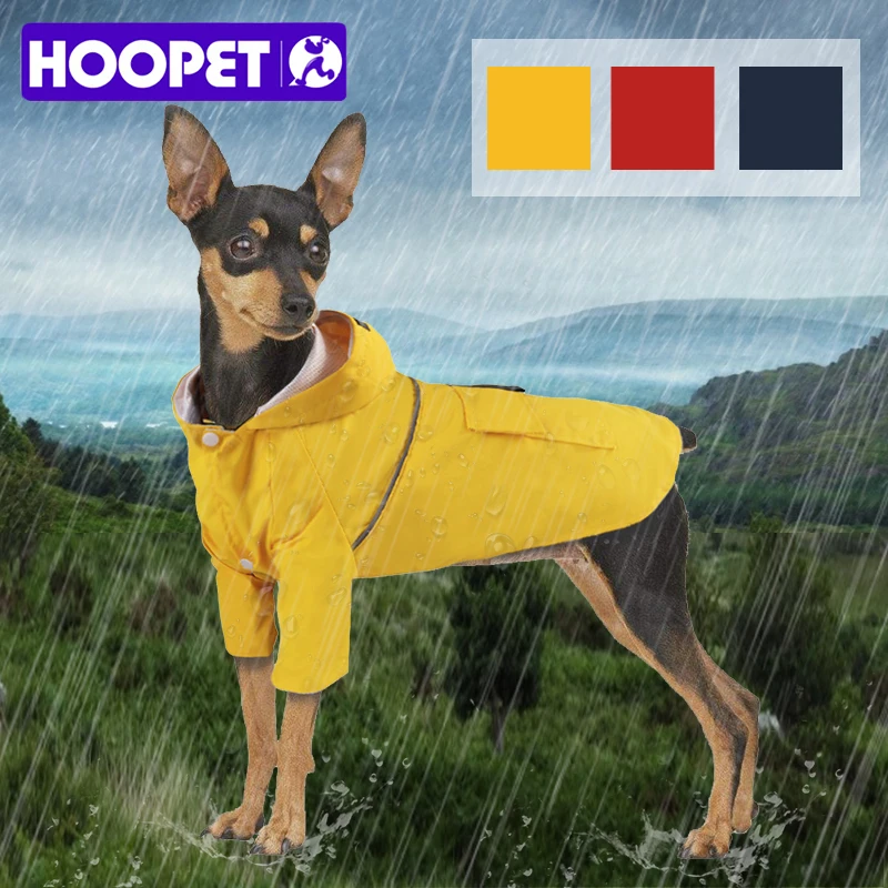 HOOPET Pet Large Dog Raincoat Waterproof Big Dog Clothes Outdoor Coat Rain Jacket for Big Dogs