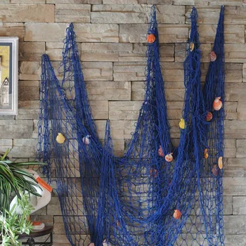 

Creative Decorative Nautical Fishing Net Seaside Wall Beach Party Sea Shell Home Decor Vintage Decorations Kids Room Decoration