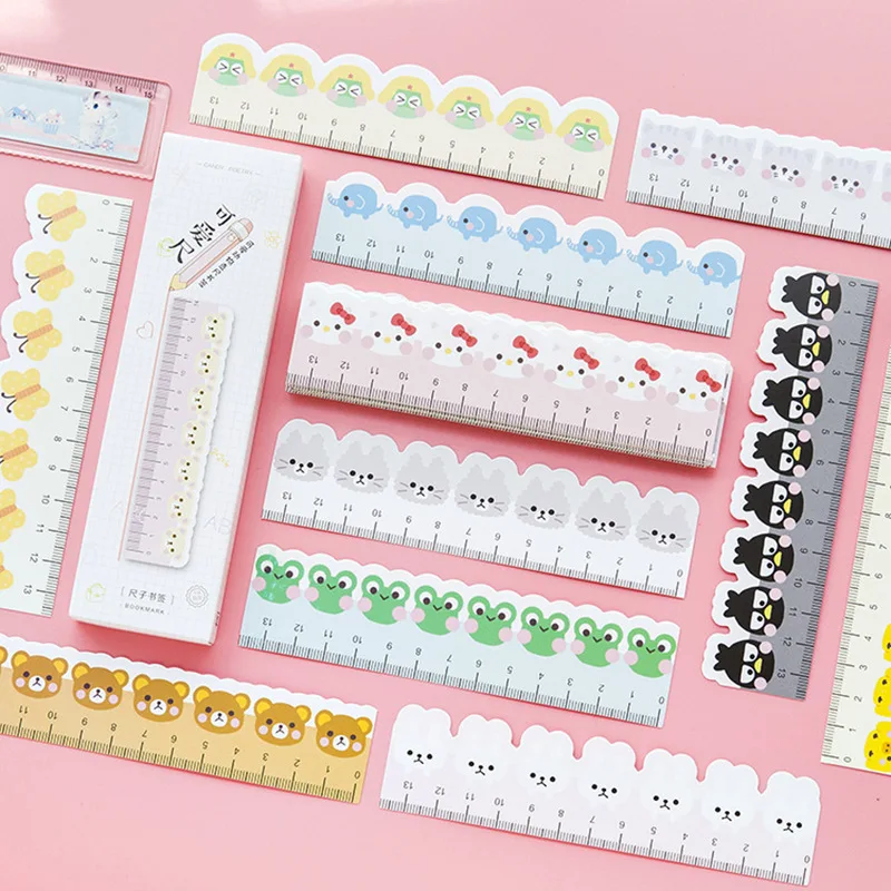 

30pcs 14cm rulers bookmark set Paper book mark Cute dog cat bear marcapaginas Stationery Office School supplies papelaria CC769