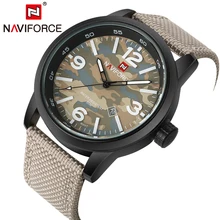 Deporte de Los Hombres Relojes de Marca de lujo de Estilo Militar Del Ejército de Cuarzo Reloj Analógico NAVIFORCE Tela Correa Relojes de Pulsera Fecha Impermeable LX57