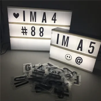 

A4 Light Box LED Letters Cards Combination Night Lamp Pink/Black DIY Message Board USb Powered Home Bar Decoration Lightbox