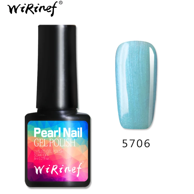 

WiRinef Nude Colors 8ml Pearl Nail Gel Polish Nail Art Manicure Sea Shell Hybrid Varnishes UV Nail Lacquer Gel