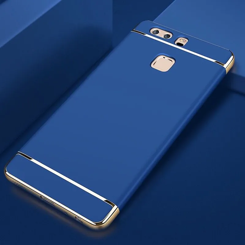 

High Glossy Electroplated Plastic Case For Huawei p9 Case Full Coverage 3in1 Stage Joint Back Cover For Huawei p9 Plus Coque