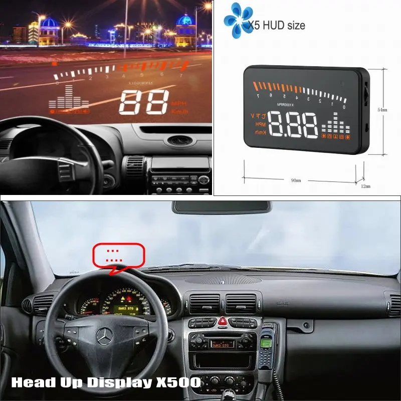 Автомобильный HUD Дисплей на голову для Mercedes Benz C Class W204 2007-2014 лобовое стекло |