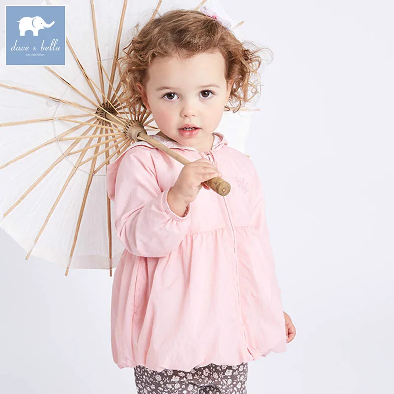 DBM6970 dave bella spring infant baby girls hooded coats kids outerwear