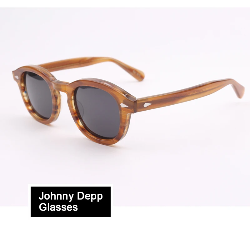 

Johnny Depp Polarized Sunglasses Acetate Optical Glasses Frame Men Women Computer Transparent Eyeglass Brand design Q101-2