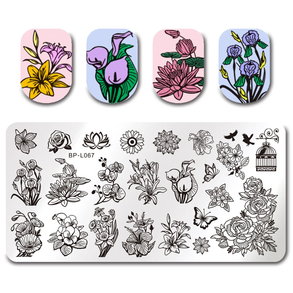 nail stencils diy nails art stamp templates plates gel