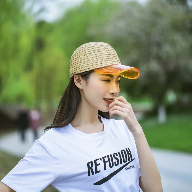 

2018 MEN UNISEX PVC Anti-UV straw women baseball caps