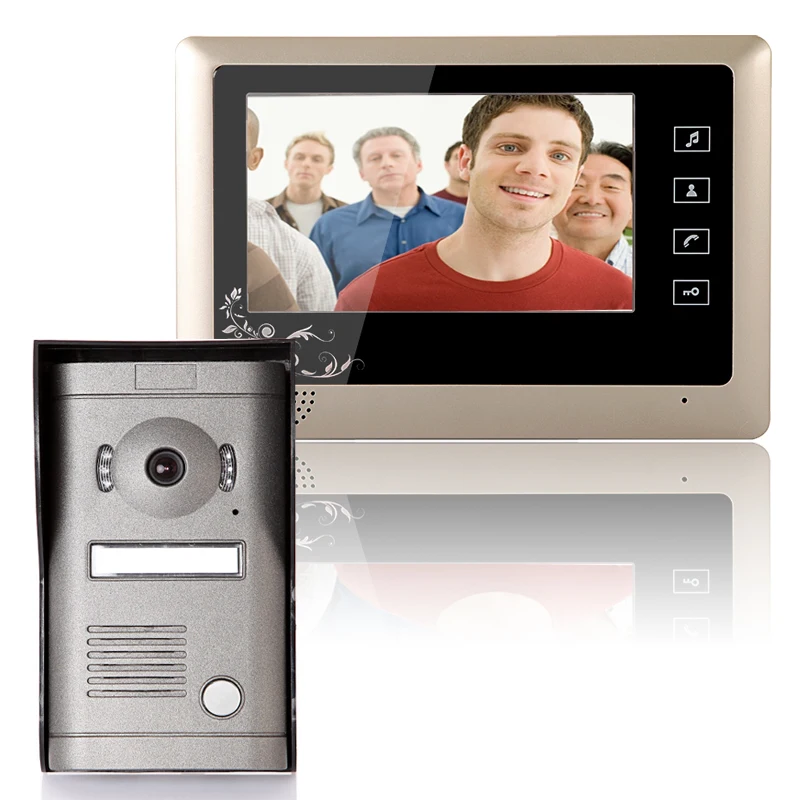 

7" TFT LCD HD Door bell with Camera Home Security Monitor Wired Video Door Phone Doorbell Intercom System Access Control
