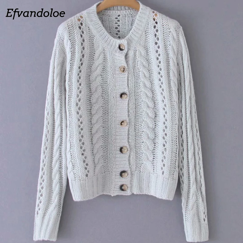 Efvandoloe, осенний свитер, женский кардиган, корейский стиль, круглый вырез, джемпер kardigan