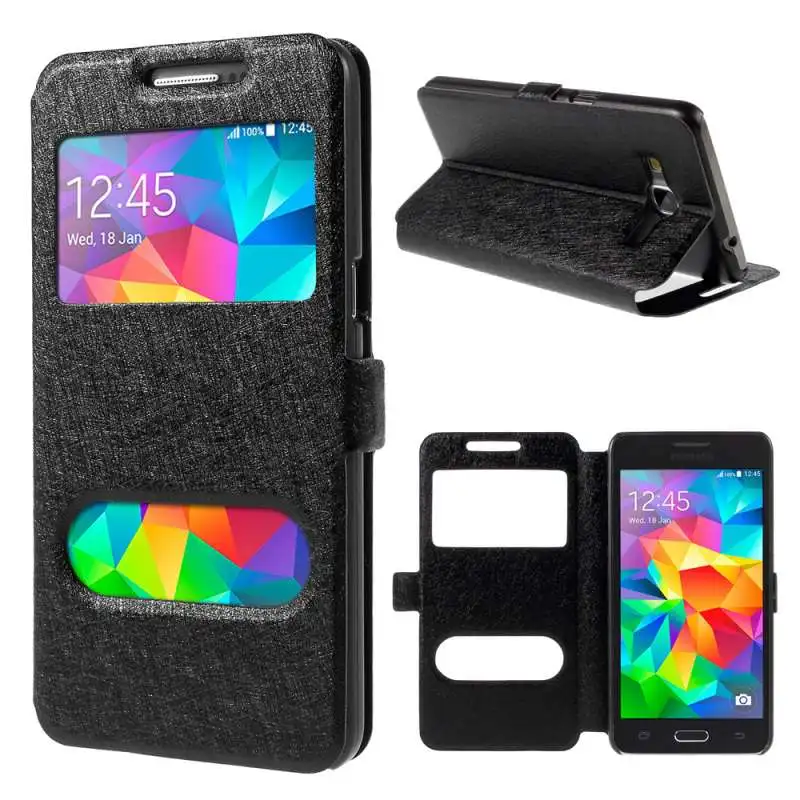 

Fundas Carcasas Capinhas For Samsung Galaxy S4 S5 S6 Edge S7 Edge S8 Plus S9 Plus View Window Fashion Bag Leather Case