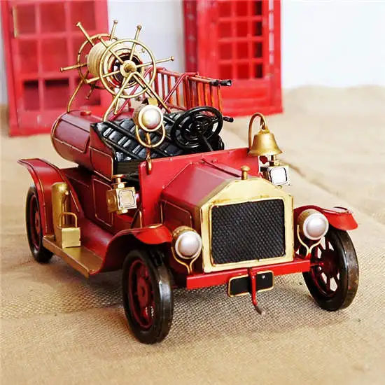 Beste Hand made outdoor brandweerauto ladder auto model auto decoratie woondecoratie rood en blauw home decoratie Kerst