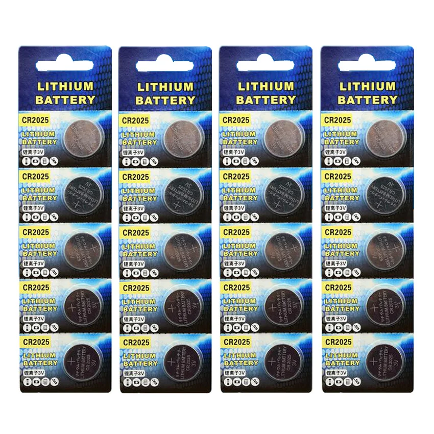 20PCS/4Card 3V CR2025 Lithium Battery ECR2025 DL2025 BR2025 KL2025