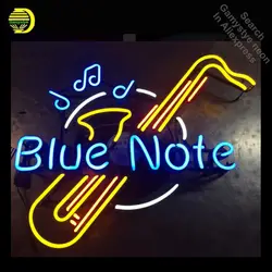 Неоновая вывеска для Blue Note саксофон неоновая лампа знак ручной работы неоновая вывеска значки luces Неоновые Настенные светильники anuncio luminos