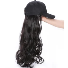 MERISI волосы 24 дюймов длинные волнистые синтетические волосы парик с шляпой горячий стиль черный цвет для женщин высокая температура