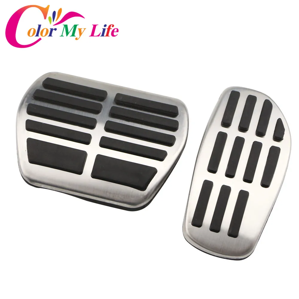 

Color My Life Car Gas Fuel Brake Pedal Pad Pedals Cover for Nissan X-trail Rouge T32 Qashqai J11 2014+ AT Parts Car Styling