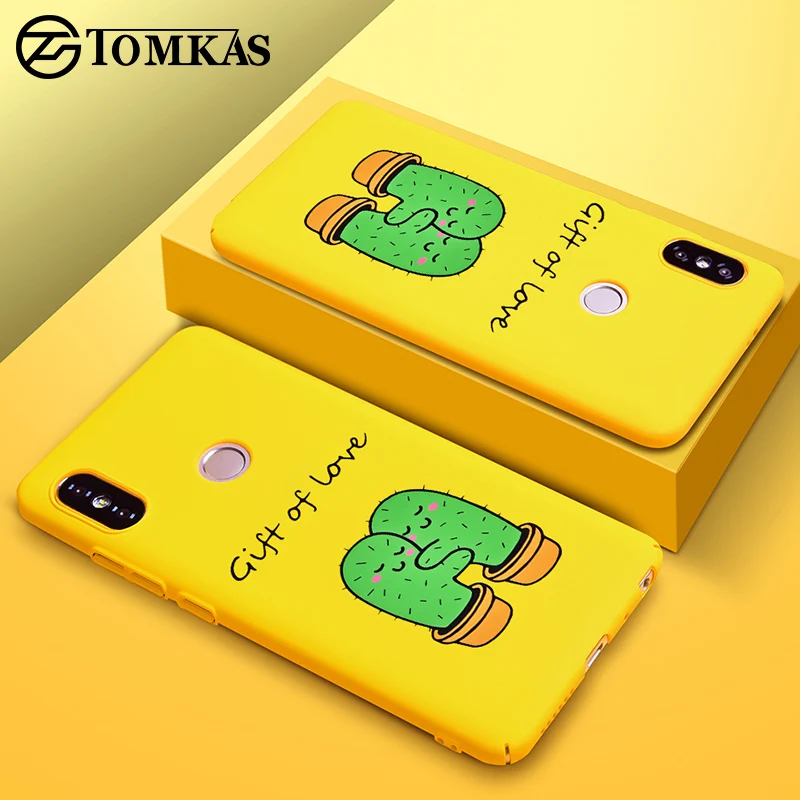 

TOMKAS Cute Couple Cactus Case for Xiaomi Redmi Note 5 5 Pro Cover Mi A1 Yellow Summer Phone Case for Xiaomi Redmi 4X 5 Plus