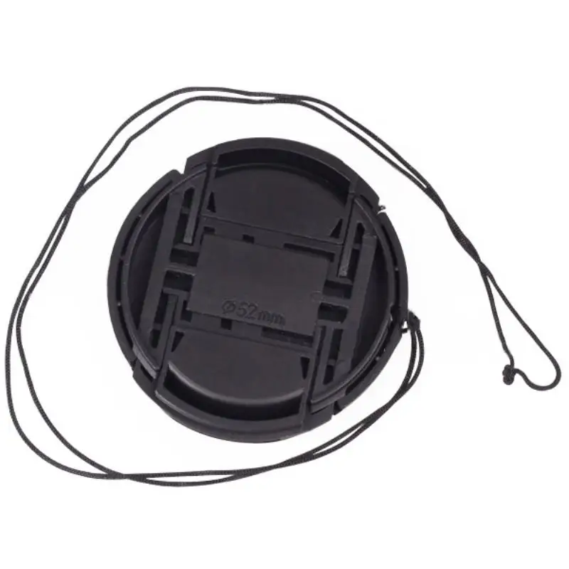 1pc 52mm Snap-On Lens Hood Cap Universal Replacement Cameras Lens Caps Protection Cover With Anti-lost Rope Mayitr