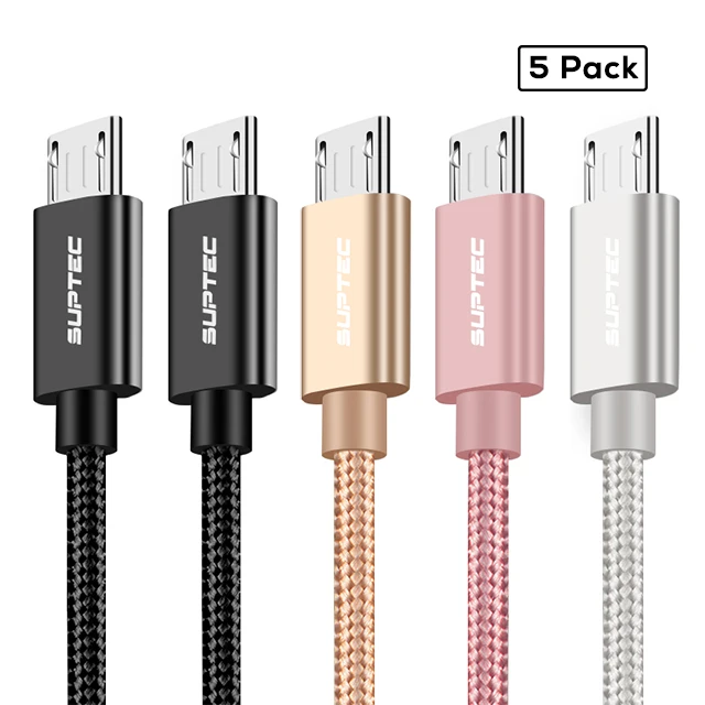 Кабель Micro USB SUPTEC 2 м 3 м, 5 шт. в упаковке, кабель для быстрой зарядки и передачи данных для Android samsung S6 S7 Edge Xiaomi huawei, шнур Microusb - Цвет: Mix Color