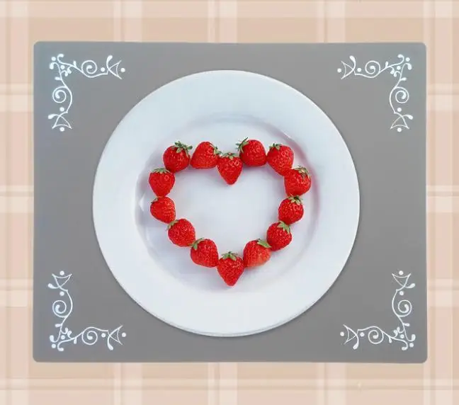 Gray Silicone Disc Pot Pads Dining Table Mat Heat Insulation Food Pad