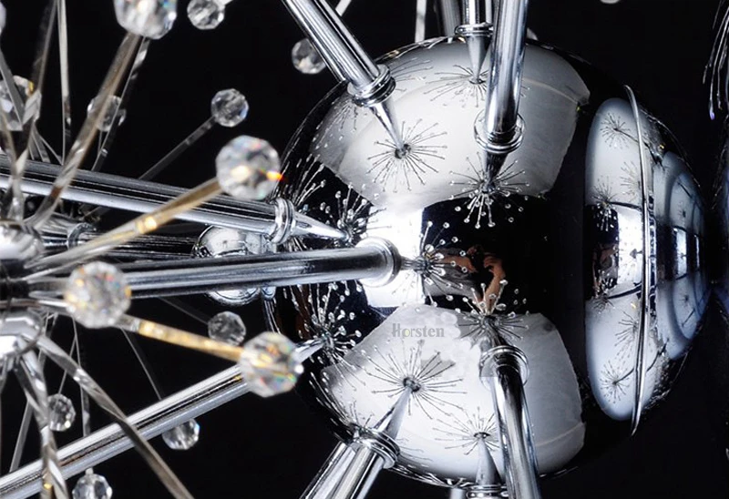 Modern Dandelion Led Crystal Ball Pendant Light Dining Room Restaurant Design Lamp Home Decor Chrome Fixture G4 Bulb 110-220V (22)