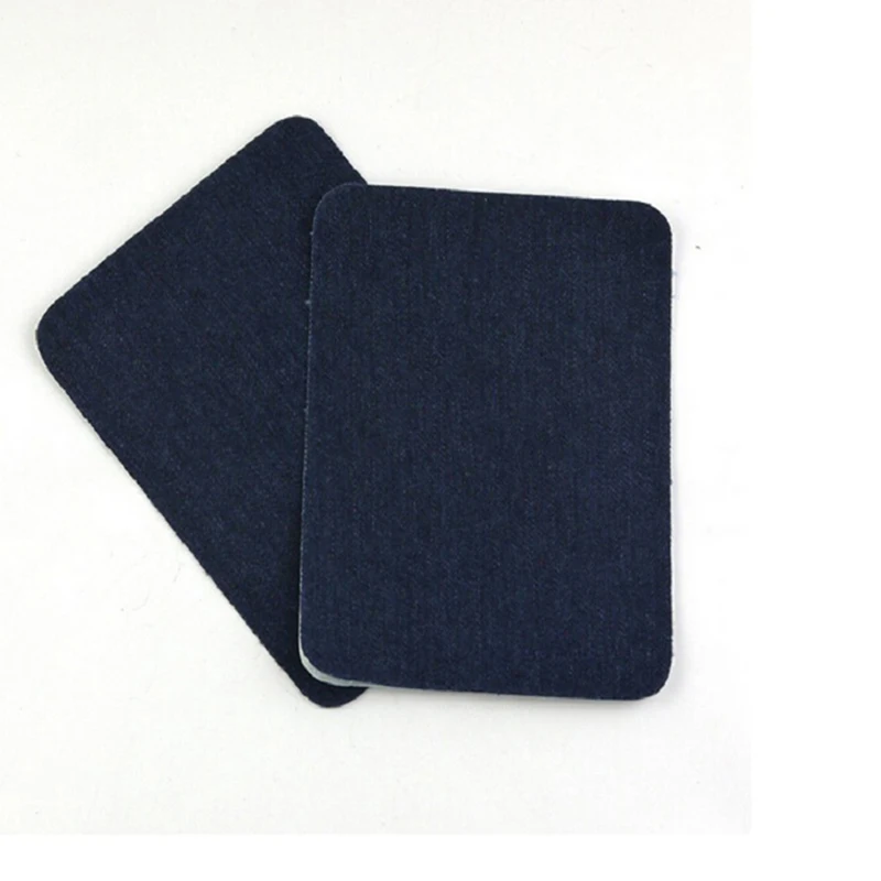 

2 PCS High Quality Light Blue/Deep Blue/Black Iron On Denim Jeans Patches Repairs Elbow Knee Patch Sewing Applique hot sale