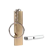 Свисток для выживания на природе с двойным отверстием спасательный уличный инструмент для кемпинга самопомощи высокочастотный алюминиевый сплав спасательный свисток