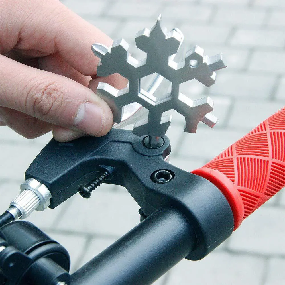 

Snowflake Wrenches 19-in-1 Multi-tool Wrenches Combination Compact Portable Outdoor Snowflake Tool Portable Snow Keychain Tool