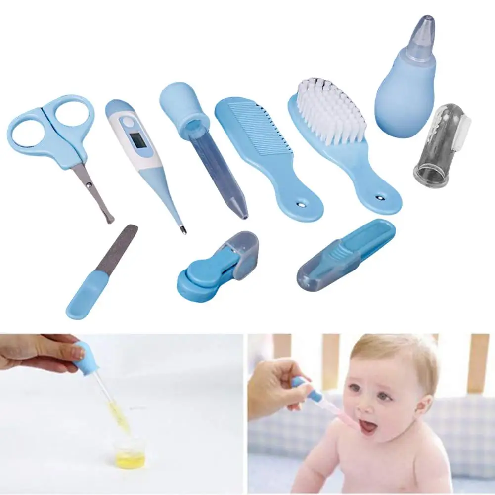 

10Pcs/Set Infant Feeder Nail Clipper Hair Brush Comb Newborn Baby Care Tool Kits hot