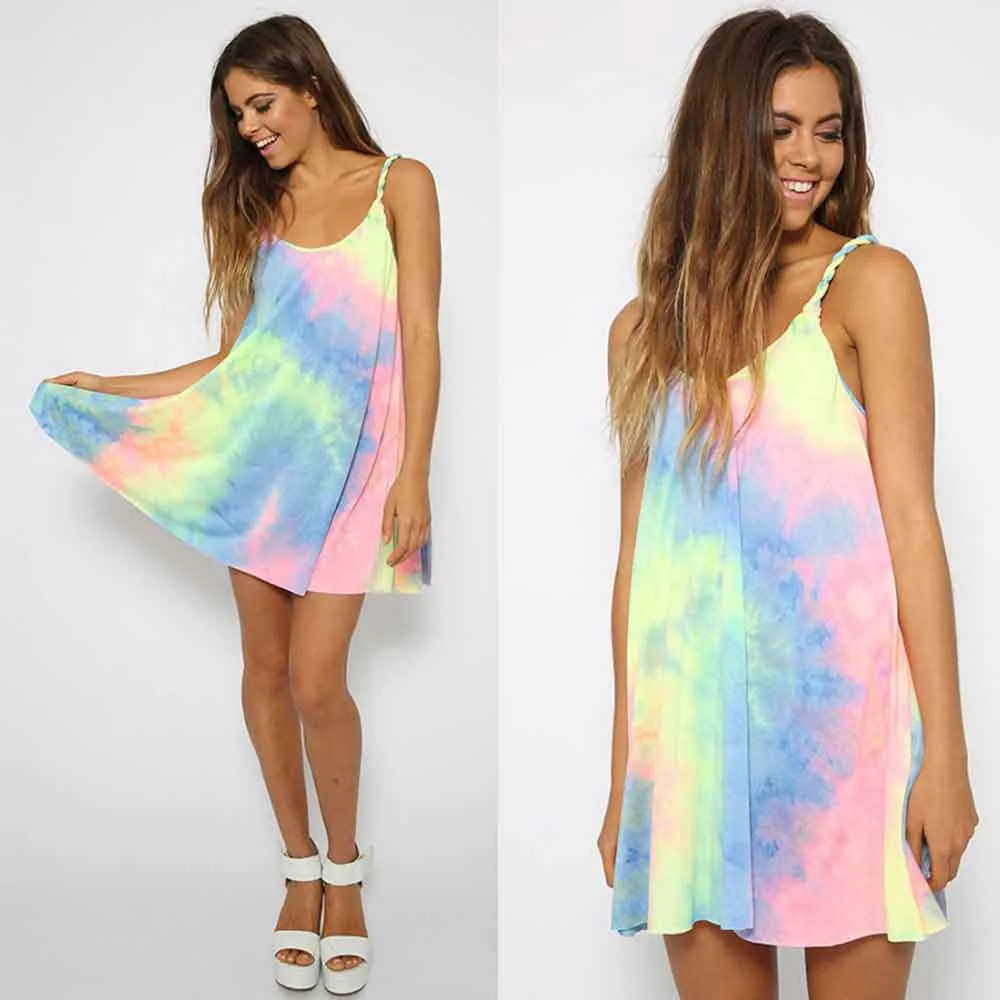 

Robe de plage femme ete 2019 Women O-neck Sleeveless Loose Sexy Beach Dress plaj elbiseleri vestidos de playa para mujer sexy