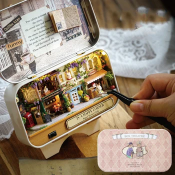 

Gift Doll House Diy miniature 3D Wooden Puzzle Dollhouse miniaturas Furniture House Doll For Birthday Gift Toys Box Theatre