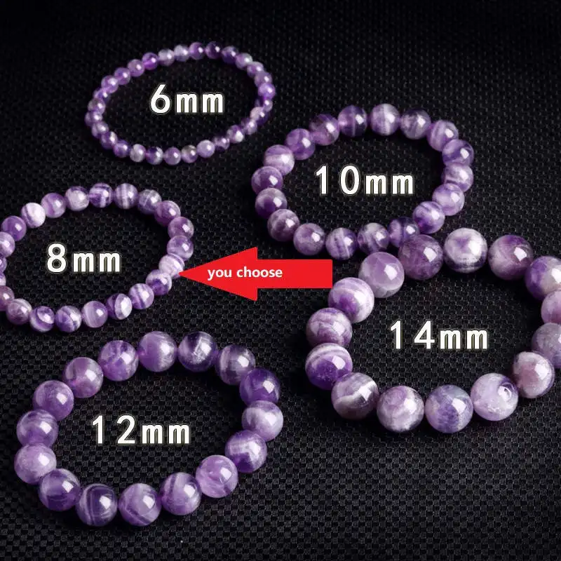 8mm Beads Прямая поставка, натуральный материал, аметист, энергетический камень, фиолетовый Чароит, браслет, круглая бусина, браслет, кварцевый кристалл, ювелирное изделие, подарок для любви - Цвет камня: 8mm Beads