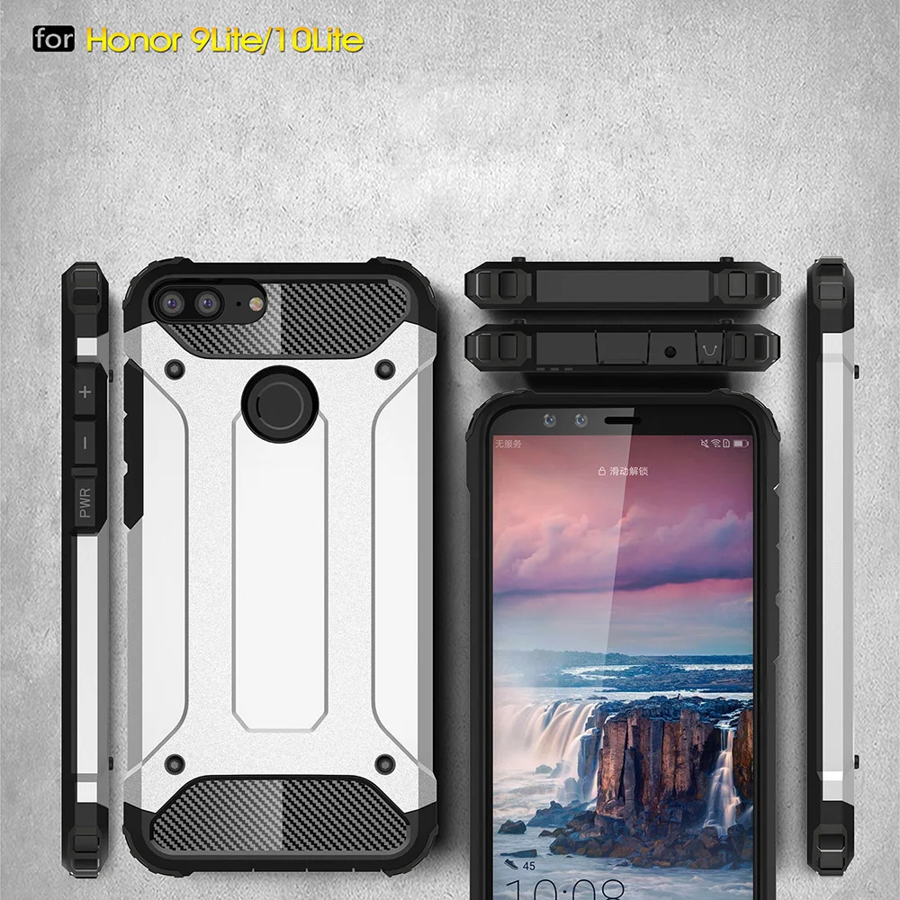 

Hard Case for Huawei Honor 10 Lite Anti Knock Plastic Silicon Celular Back Covers ZGAR Phone Bags Cases for Huawei Honor 9 Lite