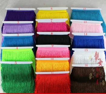 

10 Yards 15 CM Long Polyester Fringed Edge Trim African Lace Ribbon Diy Latin Dance Clothes Stage Clothes Accessories Curtains