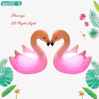 

3D Flamingo Night Lights Led Lamp Swan Desk Luminaria Baby Sleeping Table Lamp Birthday Party Decoration Children Kids Gift Toy