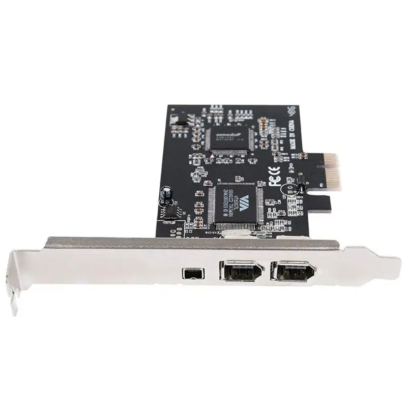 Firewire карта, PCIe Firewire 800 адаптер для Windows 10 с низкий кронштейн и кабель, 3 порта(2x6 Pin 1x4 Pin) IEEE 1394