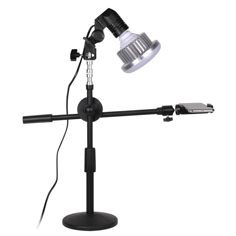  Adjustable Desktop Phone Shooting Bracket Stand+ Boom Arm+Super Bright 35W LED Light Photo Studio K