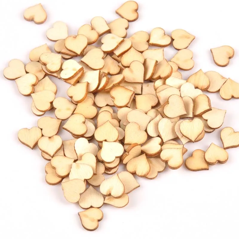 100pcs Mini Natural Heart pattern wooden Scrapbooking Carft for Home decoration diy Handmade 10mm MT1808 | Дом и сад