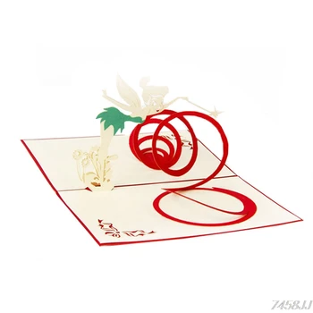 

3D Pop Up Greeting Cards Creative Hollow Angel Heart Handmade Paper Carving Craft Carte Postale Artesanato Origami Z03
