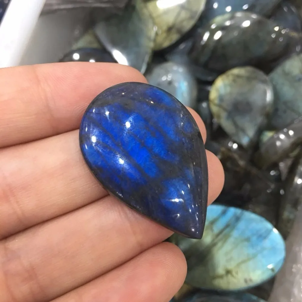 

Great! 1pcs Rare Heavy flash blue labradorite Crystal Cabochon Gemstone for jewelry DIY