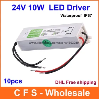 

10pcs DC Led Driver 24V 10W Waterproof Electronic CCTV Driver Transformer, 24V 0.42A Power Supply DHL Free Shipping