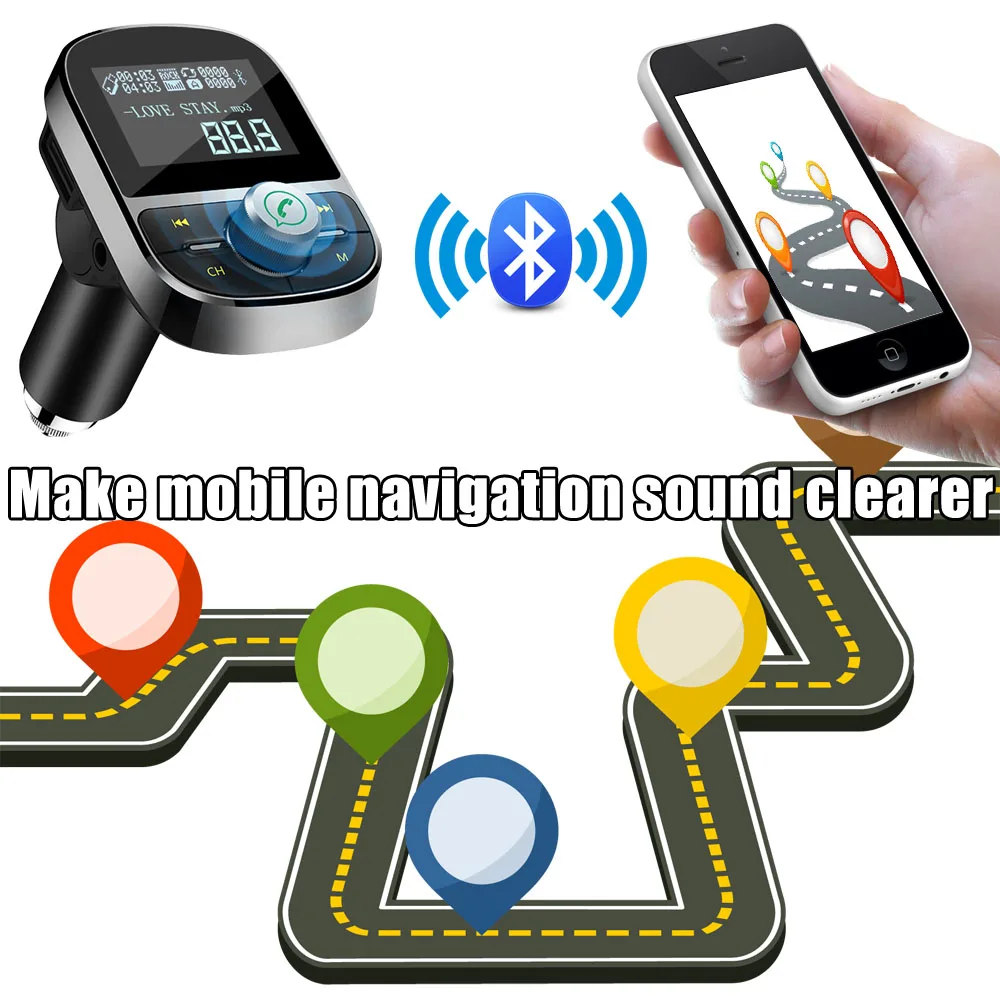 Автомобильный bluetooth fm трансмиттер с поддержкой aux U Disk tf карта аудиовыход MP3 плеер