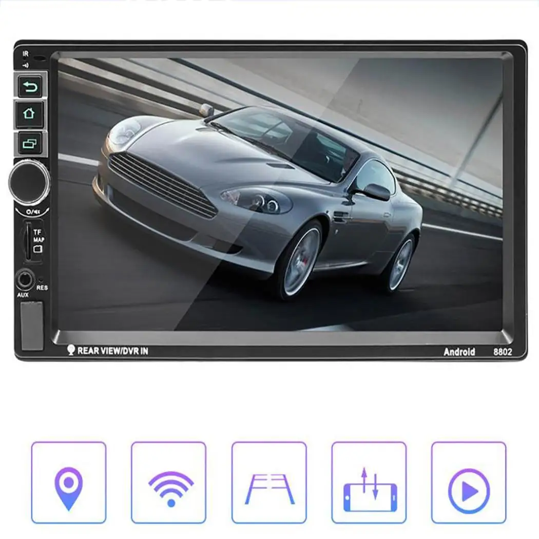 

GPS Bluetooth Car MP5 Player 2 Din Android 8.1 7" Touch Screen Dual USB FM Radio Car Music Stereo Multimedia Video Player 8802