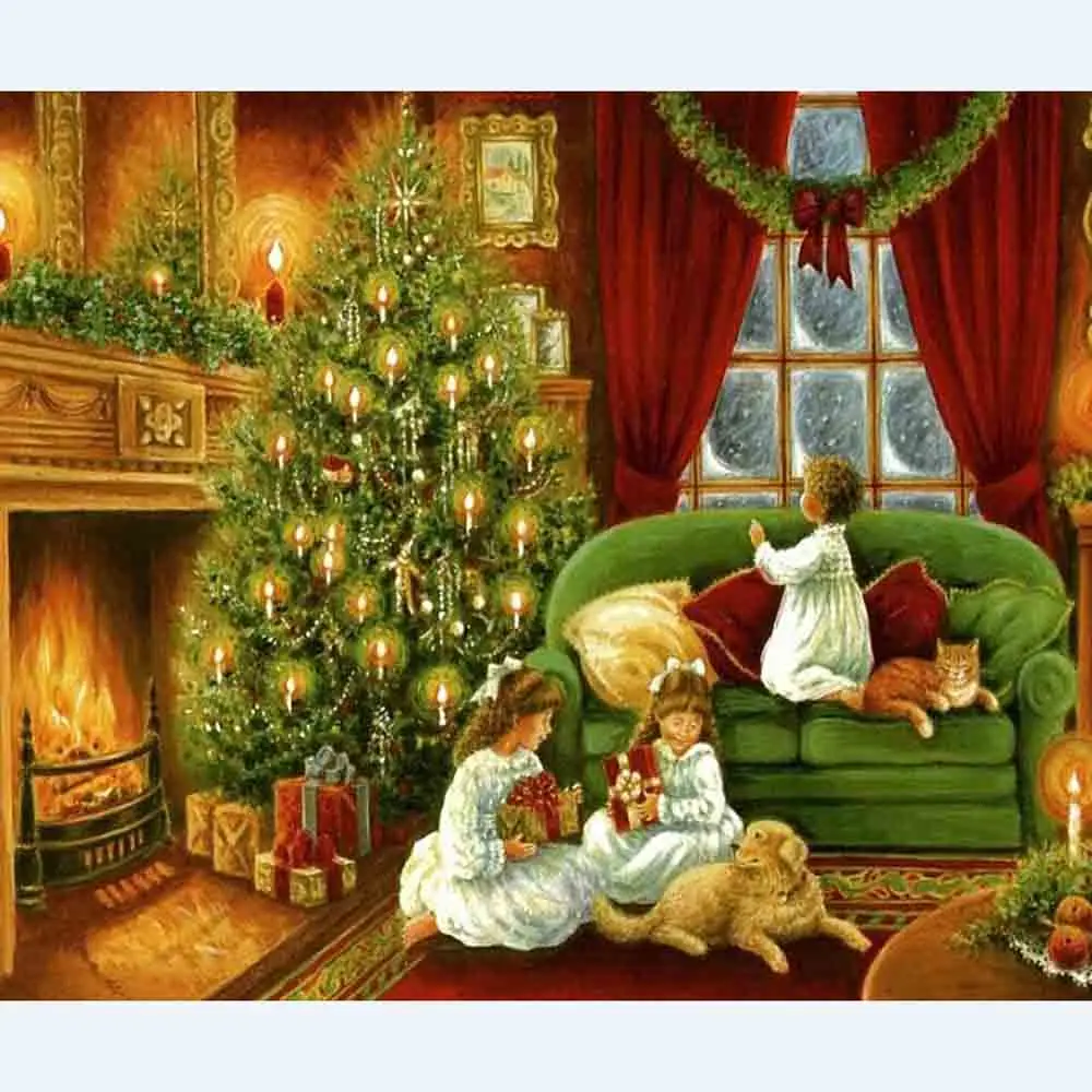 

Diamond Painting Full Square/ Round Santa Claus Christmas Card Gift 5D Daimond Painting Picture Cross Stitch Mosaic Home Decor