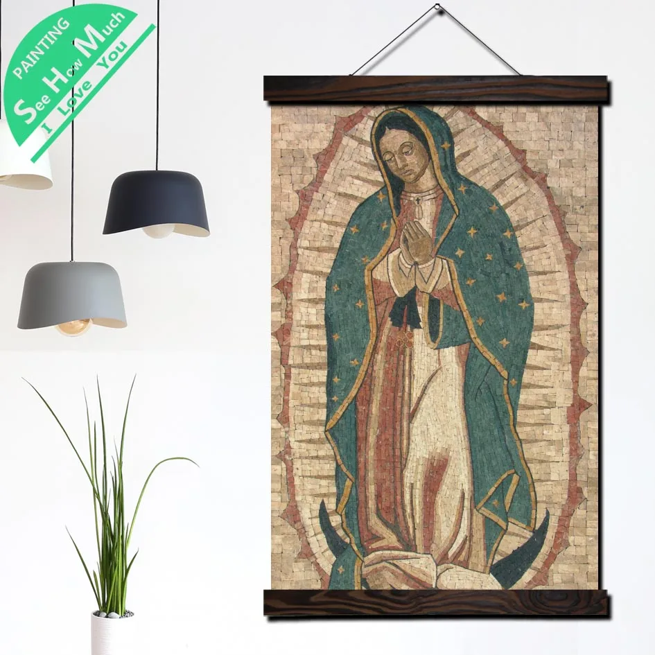 Our Lady Of Guadalupe картина прокрутки холст винтажный постер и принт настенные художественные картины Гостиная Спальня украшение фермерского дома