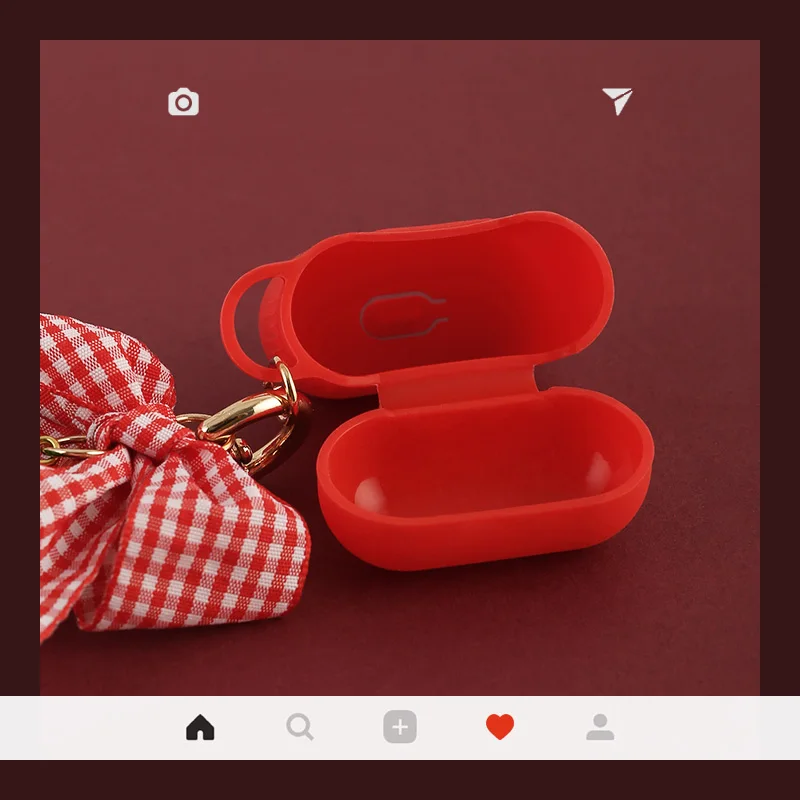 Кулон Клубника Защитный чехол для AirPods 1/2 силиконовый Bluetooth наушники зарядное