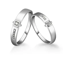 Gvбор I8K Белое золото любовь Свадебная пара бриллиантовое обручальное кольцо для женщин/мужчин обещающее кольцо изысканное украшение на свадьбу/помолвка/подарок