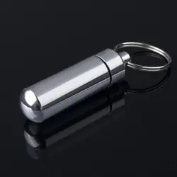 Держатель для ключей алюминиевый водостойкий Pill Shaped Box держатель бутылки Контейнер брелок для ключей медицинский брелок для ключей брелок
